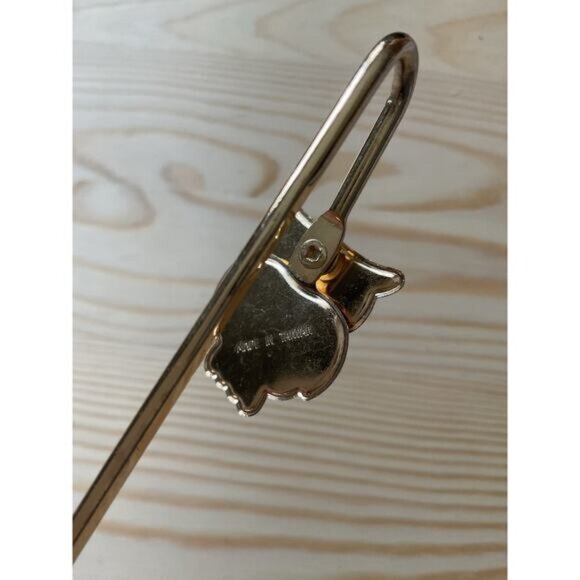 Gold-Tone Metal Owl Bookmark With Red & Purple Enamel Design - Picture 3 of 4